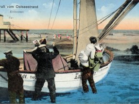 Bevor es Seebrücken gab, mussten die Herrschaften aus- und eingebootet werden.