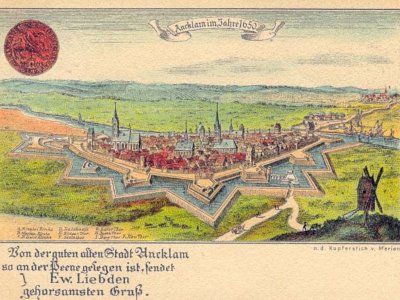 Anklam im Jahre 1650 nach dem Kupferstich von Merian